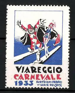 Reklamemarke Viareggio, Carnevale 1933, Kostümierte