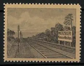 Reklamemarke Metzeler Massiv Reifen, Bahngleise