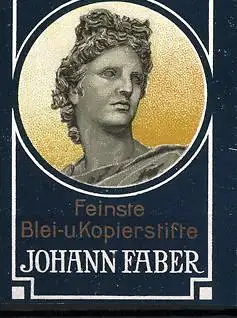Reklamemarke Apollo feinste Blei- und Kopierstifte, Johann Faber, Büste