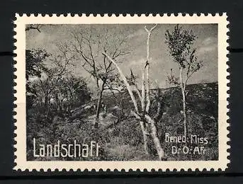 Reklamemarke Deutsch-Ost-Afrika, Landschaftsbild, Benediktiner Mission