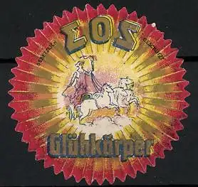 Reklamemarke Eoz Glühkörper, Göttin Eos im Pferdewagen