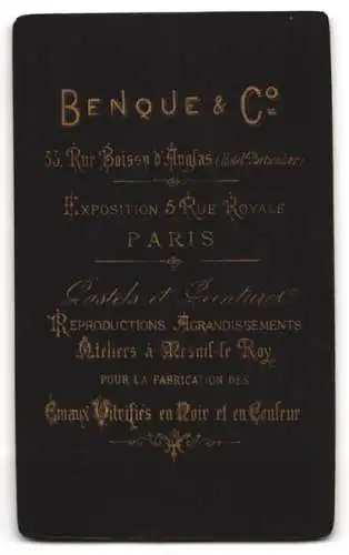 Fotografie Benque & Co., Paris, Rue Boissu d`Anglais 33, Blonde junge Dame mit Haarschmuck