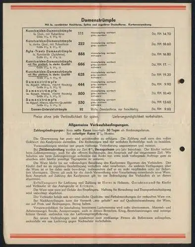 Werbeprospekt Horst in Holstein 1936, H. Ottens & Co., Textilfabrikation, Abt. Strümpfe, Betriebsansicht, Horstia-Marke