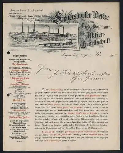 Werbeprospekt Siegersdorf i. Schl. 1895, Siegersdorfer Werke AG, Das Fabrikgelände mit Lagerplatz und Gleisanlage