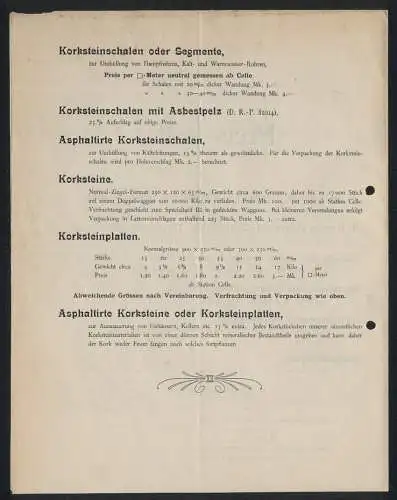 Werbeprospekt Celle 1897, A. Haacke & Co, Fabrik isolirender Wärmeschutzmasse, Fabrikgelände am Fluss, Preis-Medaillen