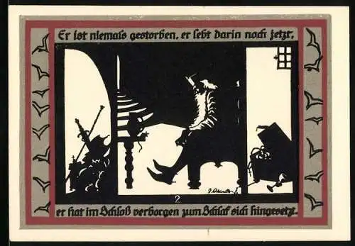 Notgeld Rossla am Kyffhäuser 1921, 25 Pfennig, Der Kaiser lebt im Schloss