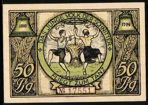 Notgeld Rudolstadt, 50 Pfennig, Die Wohnung Schillers