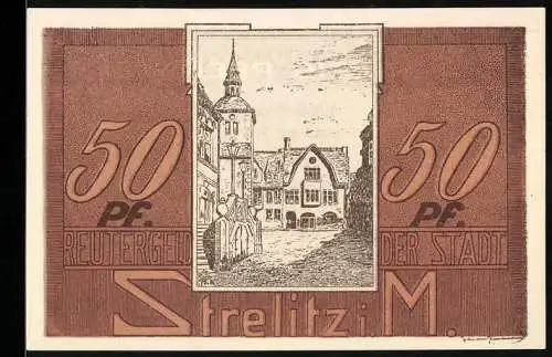 Notgeld Strelitz i. M. 1922, 50 Pfennig, Ortspartie, Strassenpartien