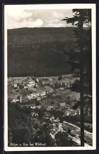 AK Höfen a. Enz, Gesamtansicht vom Berg aus