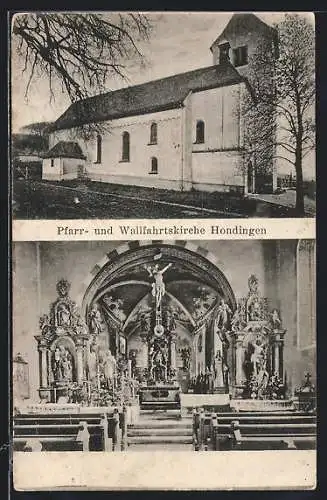 AK Hondingen, Pfarr- & Wallfahrtskirche, Innenansicht