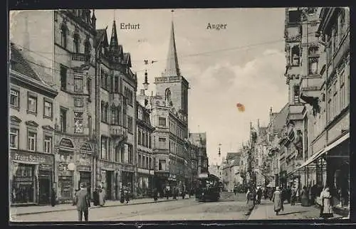 AK Erfurt, Strassenbahn am Anger