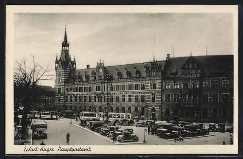 AK Erfurt, Angerstrasse mit Hauptpostamt, Strassenbahn