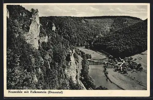 AK Neumühle /Donautal, Neumühle mit Falkenstein