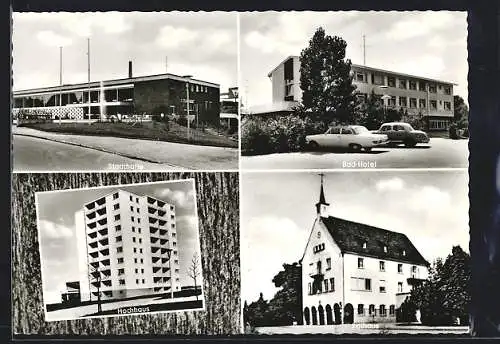AK Wernau / Neckar, Stadthalle, Bad-Hotel, Hochhaus, Rathaus