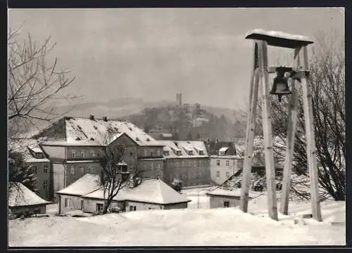 AK Königstein /Ts., St. Albert-Internatsschule mit Glöcklein St. Barbara im Winter