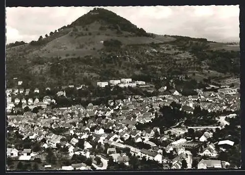 AK Eningen u. A., Ortsansicht mit Berg aus der Vogelschau