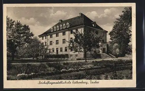 AK Rothenburg /Tauber, Partie an der Reichsflugmodellschule