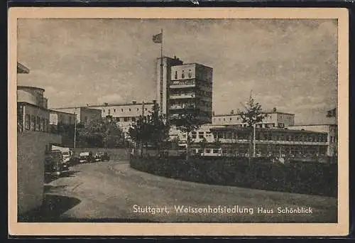 AK Stuttgart, Weissenhofsiedlung mit dem Restaurant & Café Haus Schönblick