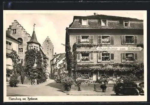 AK Meersburg am Bodensee, Gasthaus zum Löwen mit Strasse