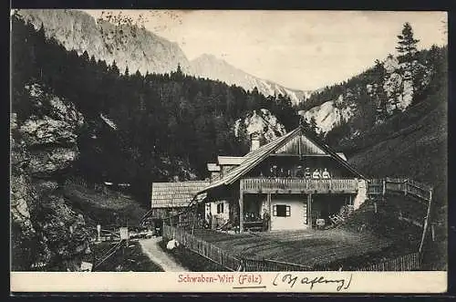 AK Fölz /Aflenz, Gasthaus Schwaben-Wirt Franz Temmel