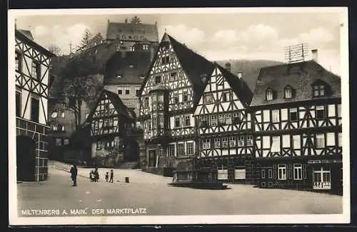 AK Miltenberg a. Main, Fachwerkhäuser am Marktplatz