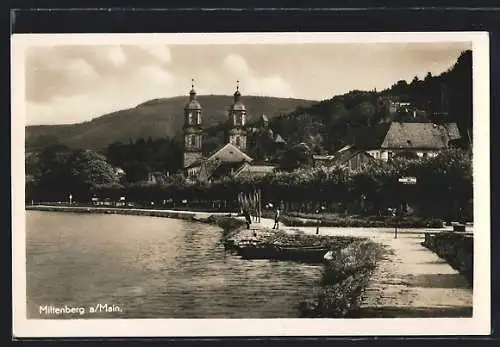 AK Miltenberg a. Main, Partie am Wasser mit Blick zur Kirche