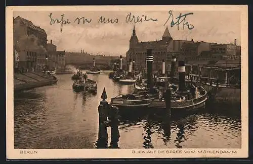 AK Berlin, Spreeblick vom Mühlendamm