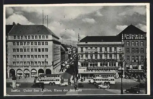 AK Berlin, Unter den Linden, Haus der Schweiz