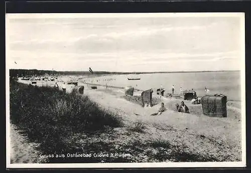 AK Glowe /Rügen, Strand mit Seeblick
