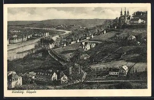 AK Würzburg, Käppele, Ortspartie von oben