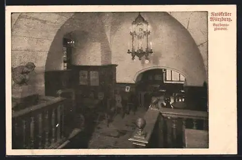 AK Würzburg, Barbarazimmer im Gasthaus Ratskeller