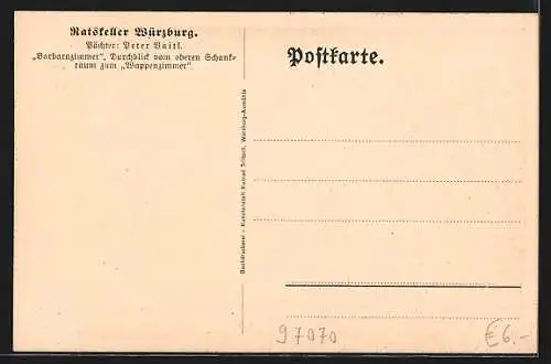 AK Würzburg, Barbarazimmer im Gasthaus Ratskeller