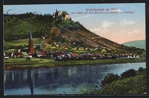 AK Grossheubach, Partie am Main mit Blick auf den Engelsberg
