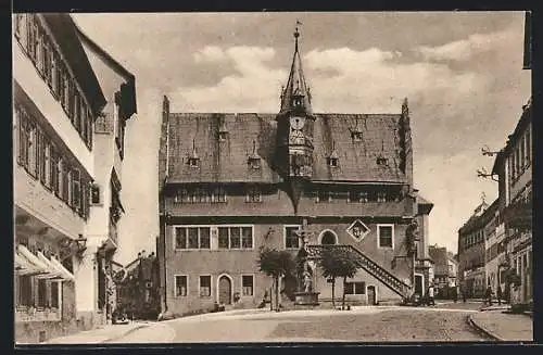 AK Ochsenfurt / Main, Rathaus, Hotel, Geschäfte