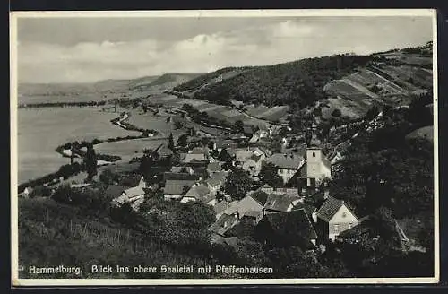 AK Hammelburg, Blick ins obere Saaletal mit Pfaffenhausen