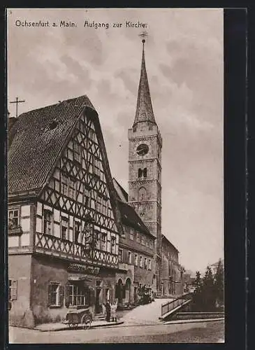 AK Ochsenfurt / Main, Aufgang zur Kirche