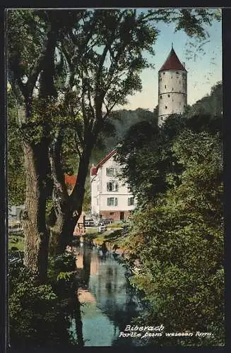 AK Biberach / Riss, Partie beim weissen Turm