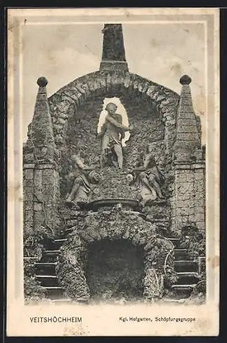 AK Veitshöchheim, Kgl. Hofgarten mit Schöpfungsgruppe