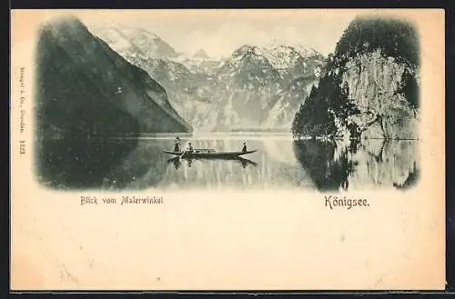 AK Königsee / Berchtesgaden, Blick vom Malerwinkel mit Gondel
