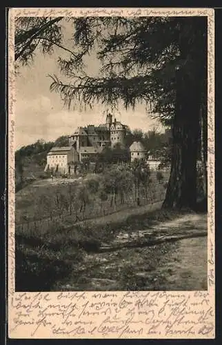 AK Hartenstein / Erzgeb., Blick zum Schloss