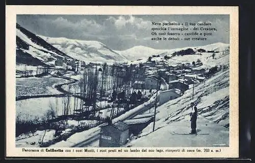 AK Colfiorito, Panorama con i suoi Monti, i suoi prati ed un lembo del suo lago, ricoperti di neve