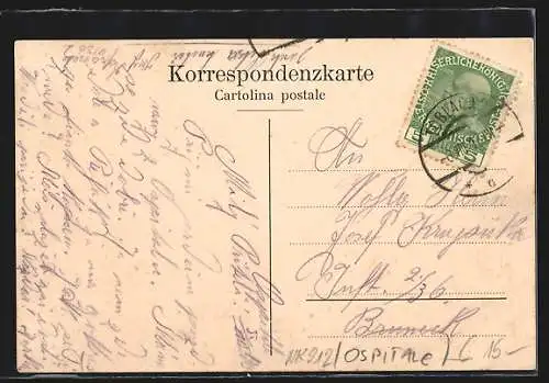 AK Ospitale, Teilansicht mit Gasthof