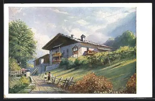 Künstler-AK St. Leonhard in Passeier, Geburtshaus Andreas Hofers