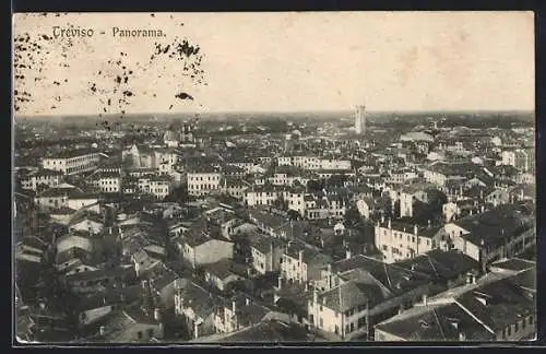 AK Treviso, Panorama mit Uhrturm