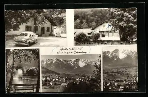 AK Puchberg am Schneeberg, Gasthof Edenhof, Ortsansicht, Seepartie