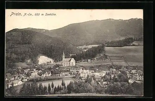 AK Prein, Blick vom Berg auf den Ort