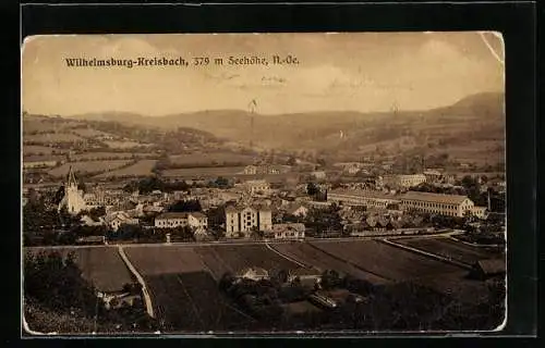 AK Wilhelmsburg /N.-Oe., Kreisbach, Ortsansicht mit Umgebung aus der Vogelschau