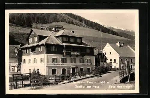 AK St. Johann am Tauern, Strassenpartie mit Gasthof zur Post