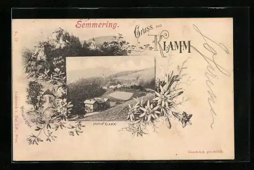 AK Semmering, Bahnhof Klamm aus der Vogelschau