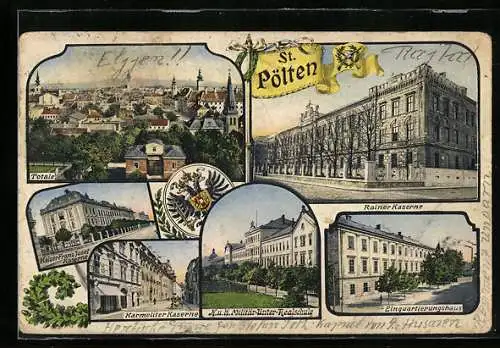 AK St. Pölten, Kaiser Franz Josef Kaserne, Karmeliter Kaserne, Rainer Kaserne, Einquartierungshaus, Totale